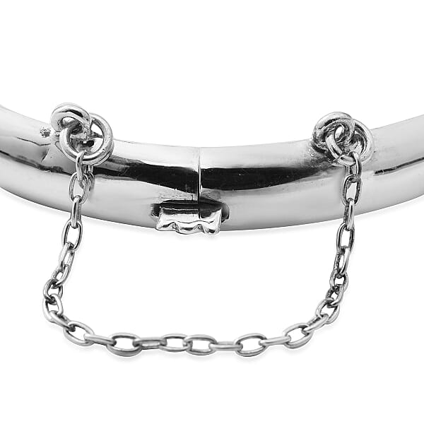 Shop Lc Sterling Silver Diamond Cut Bangle Bracelet (7.50 In) 7.85 Grams