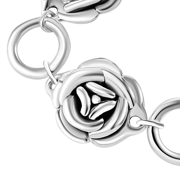Shop Lc Sterling Silver Floral Bracelet (6.50 In) 21.95 Grams