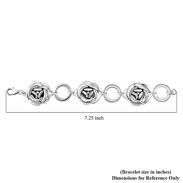 Shop Lc Sterling Silver Floral Bracelet (6.50 In) 21.95 Grams