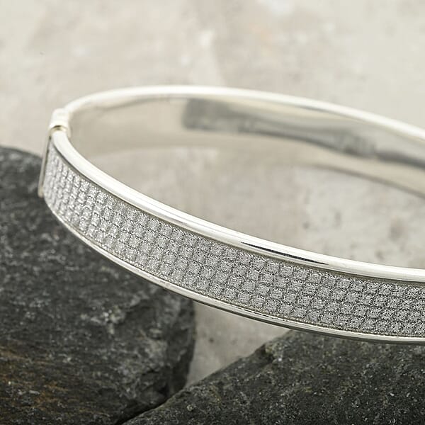 Shop Lc Sterling Silver Horizon Bangle Bracelet (7.00 In) 19.50 Grams