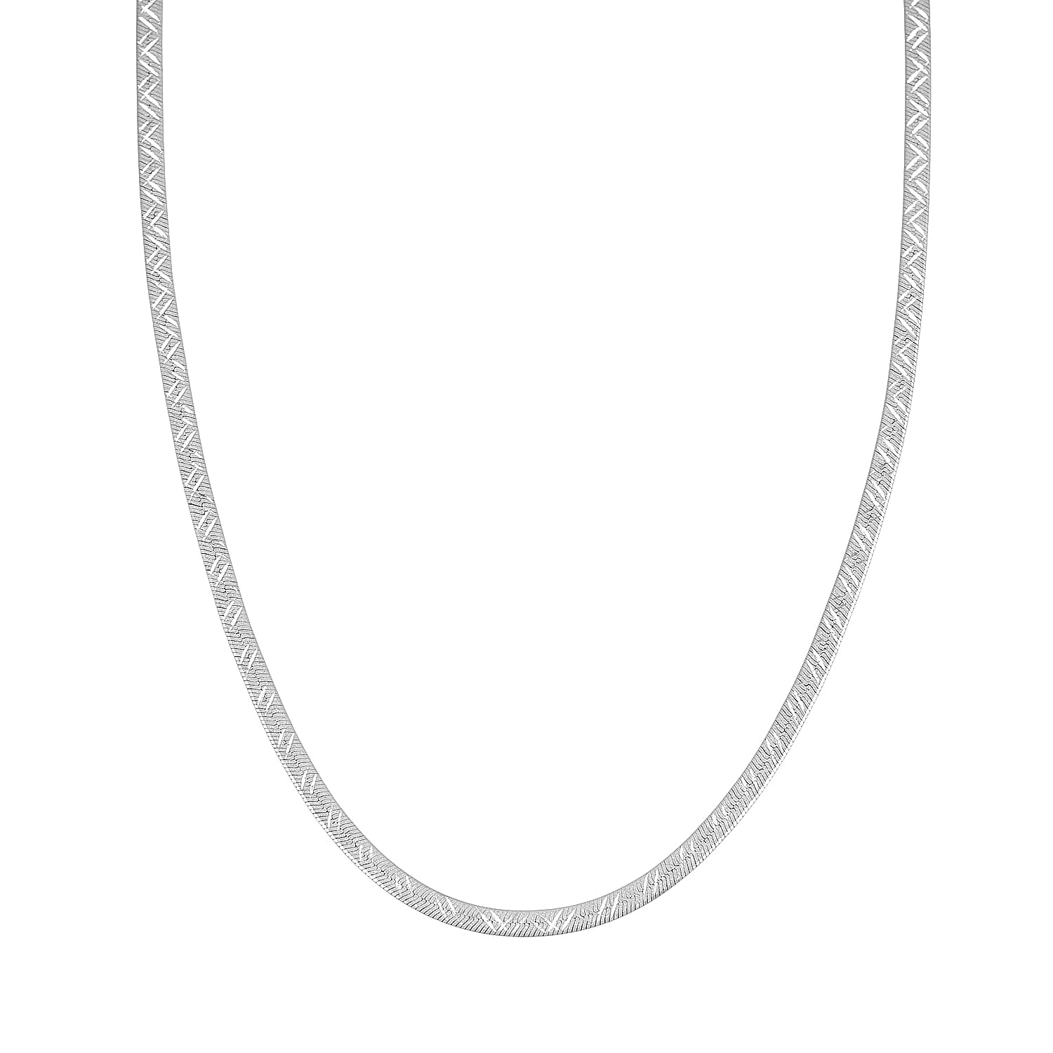 shop lc Sterling Silver Textured Chevron Chain Necklace 18 Inches 3.90 Grams