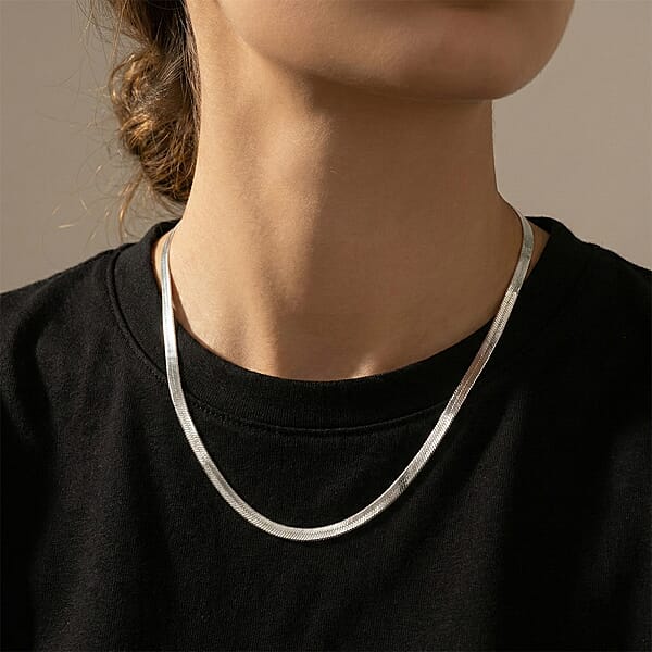 Shop Lc Sterling Silver Textured Snake Necklace 18 Inches 3.50 Grams