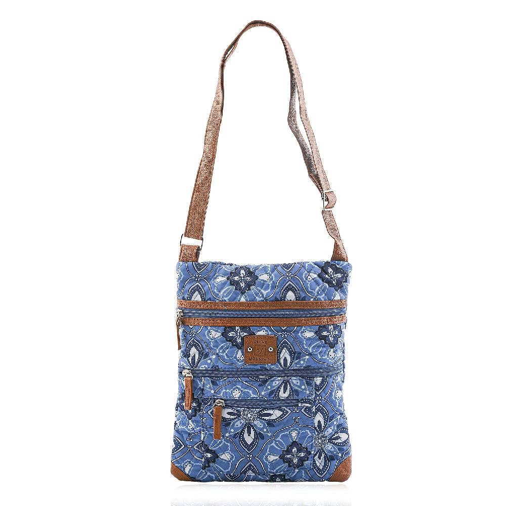 shop lc Stone Mountain Denim Baroque Quilted Cotton Crossbody Bag