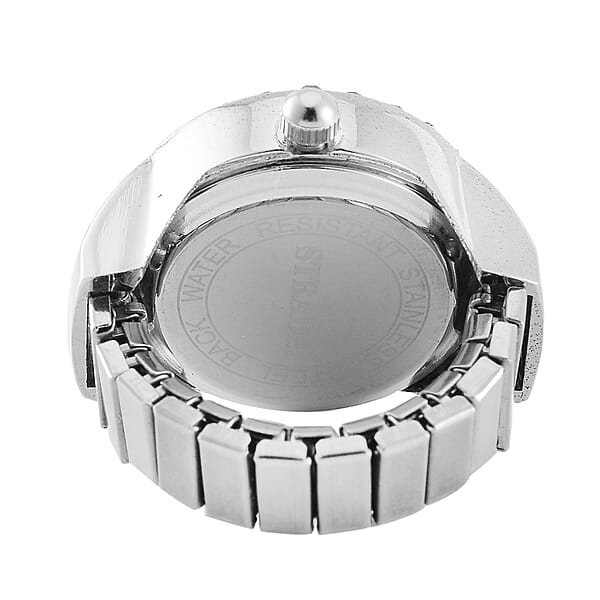 Shop Lc Strada Austrian Crystal Japanese Movement Ring Watch In Stainless Steel (Size 5-7)