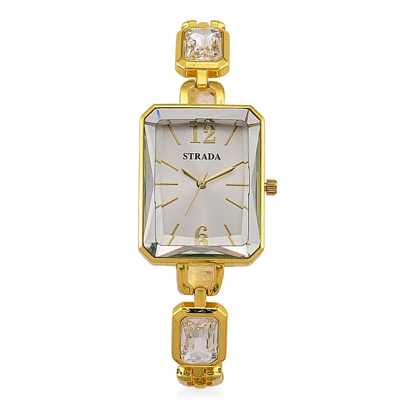 Shop Lc Strada Austrian Crystal Japanese Movement Watch And Goldtone Bracelet (8In)