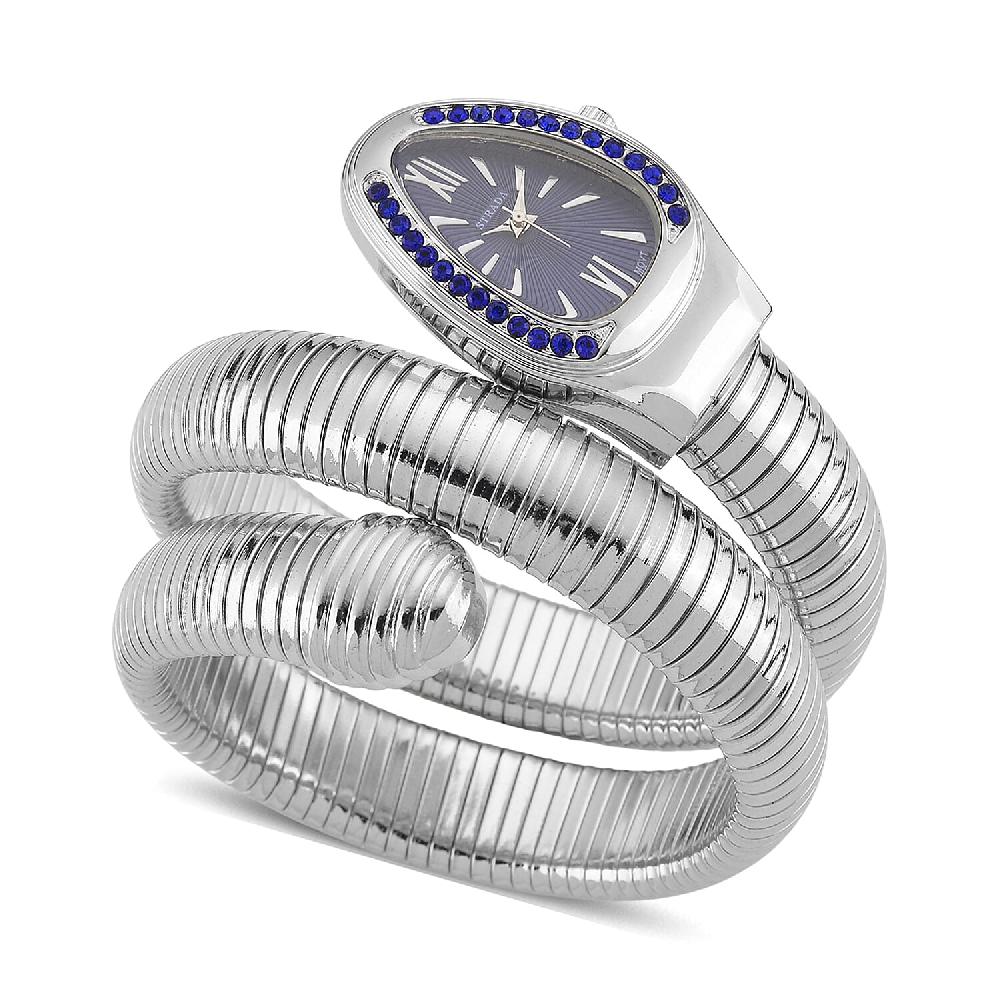 shop lc Strada Blue Austrian Crystal Japanese Movement Watch in Silvertone