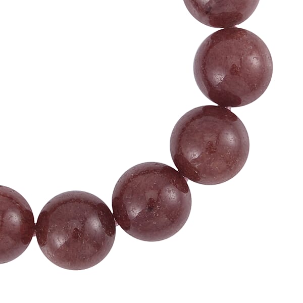 Shop Lc Strawberry Quartz 406.00 Ctw Beaded Stretch Bracelet
