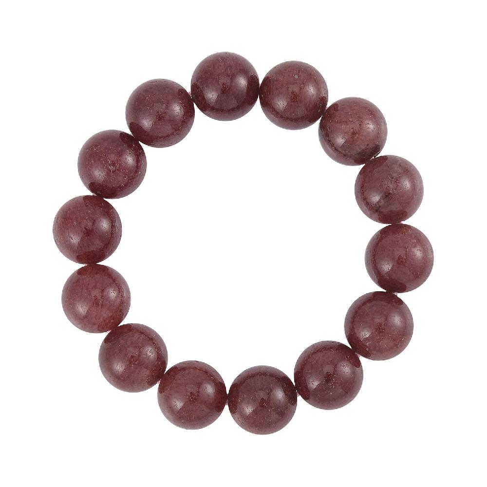 shop lc Strawberry Quartz 406.00 ctw Beaded Stretch Bracelet