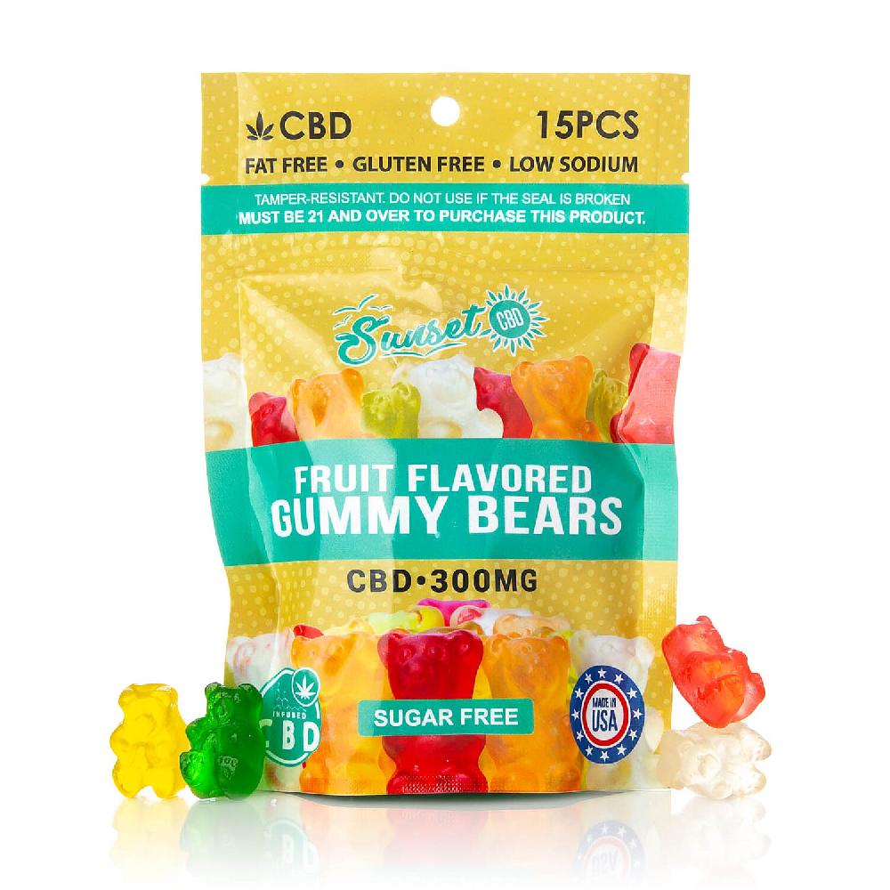 shop lc Sunset CBD Sugar Free Bear Gummies 300MG (15 Pcs)