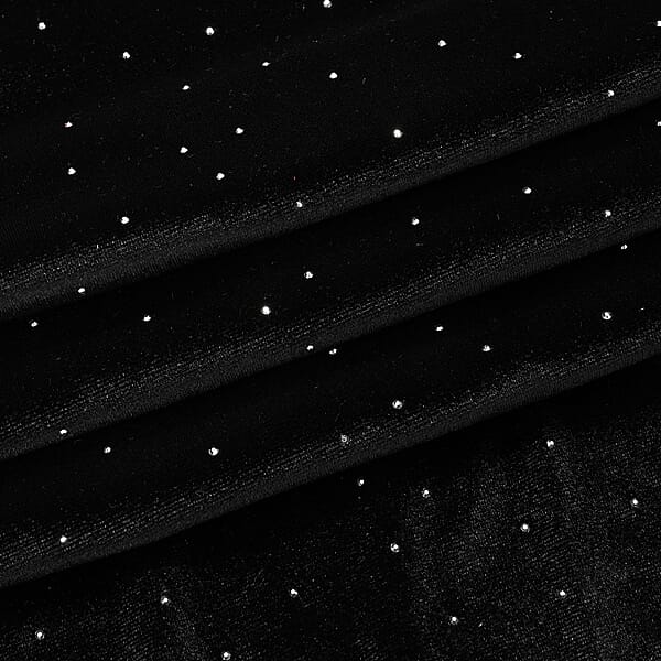 Shop Lc Tamsy Black Crystal Embedded Glitter Top With Hoodie - One Size Fits Most