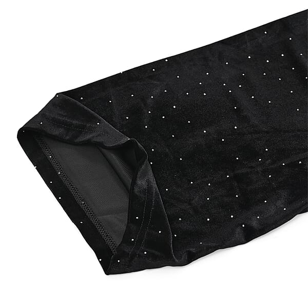 Shop Lc Tamsy Black Crystal Embellishments Glitter Long Pant - One Size Fits Most