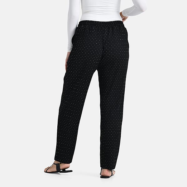Shop Lc TAMSY Black Crystal Wide Leg Pant With Elastic Waist - One Size Fits Most