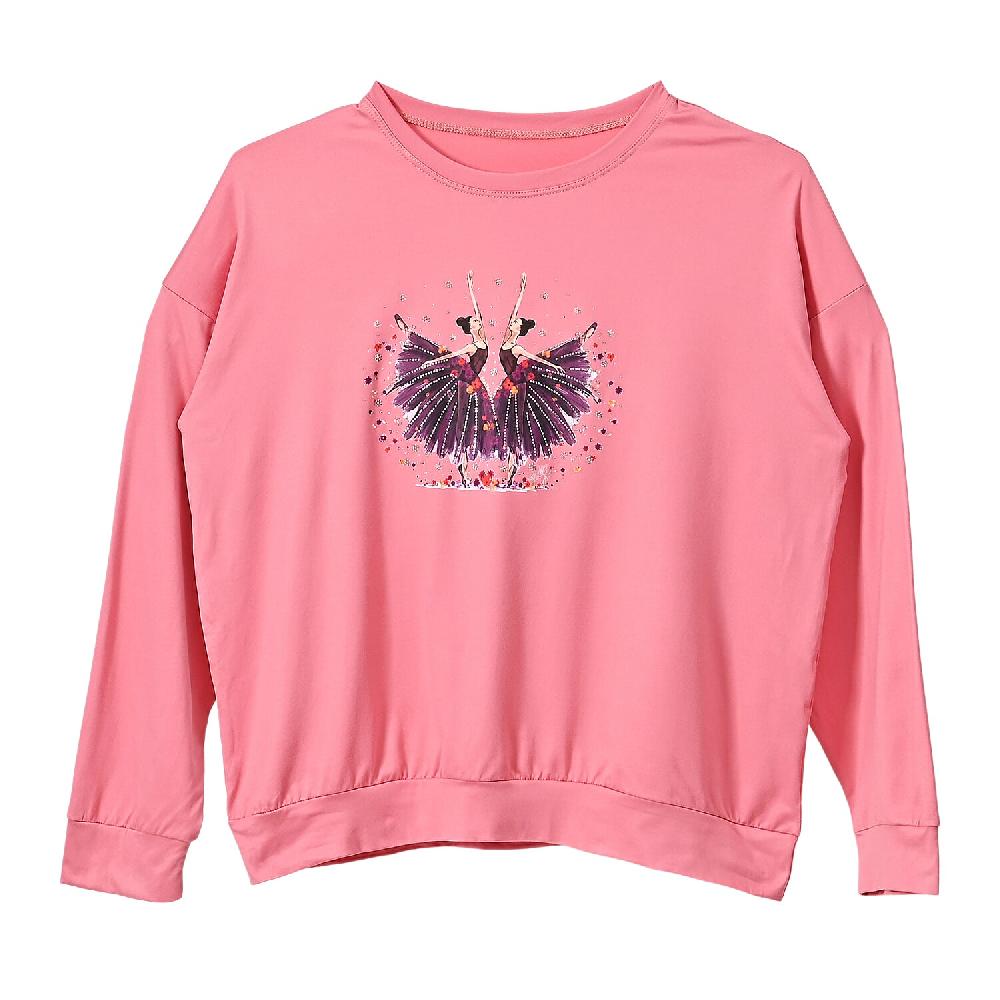shop lc Tamsy Black Eye Catching Ballet Dancing Girls Crystal Long Sleeve Top - One Size Fits Up to XLarge