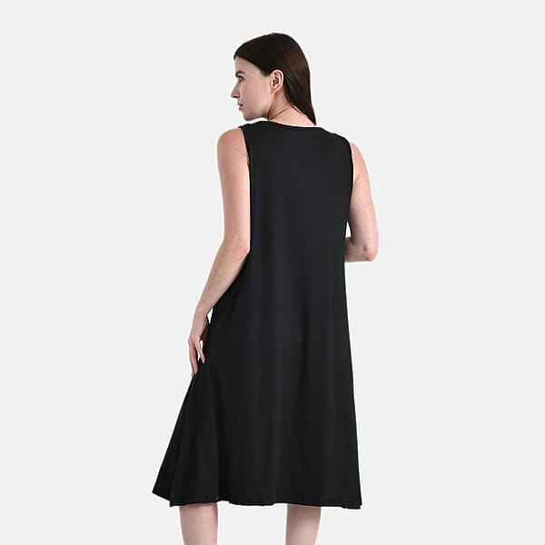 Shop Lc TAMSY Black Knit Sleeveless Midi House Dress - One Size Fits Most