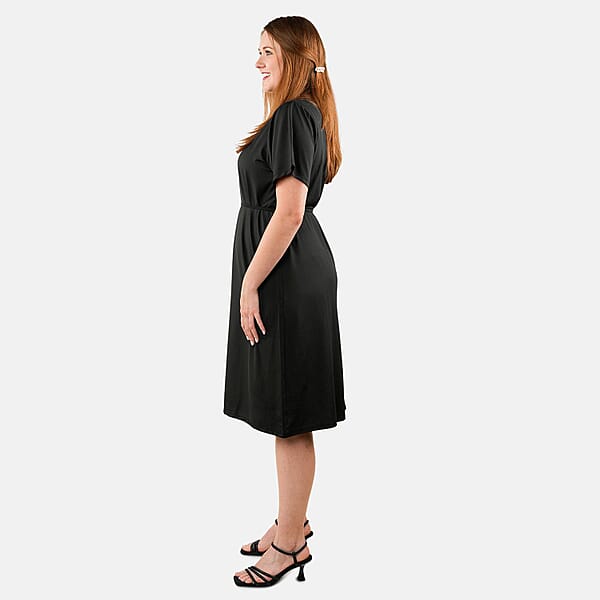 Shop Lc Tamsy Black Midi Dress With Removable Waist Tie - US Medium