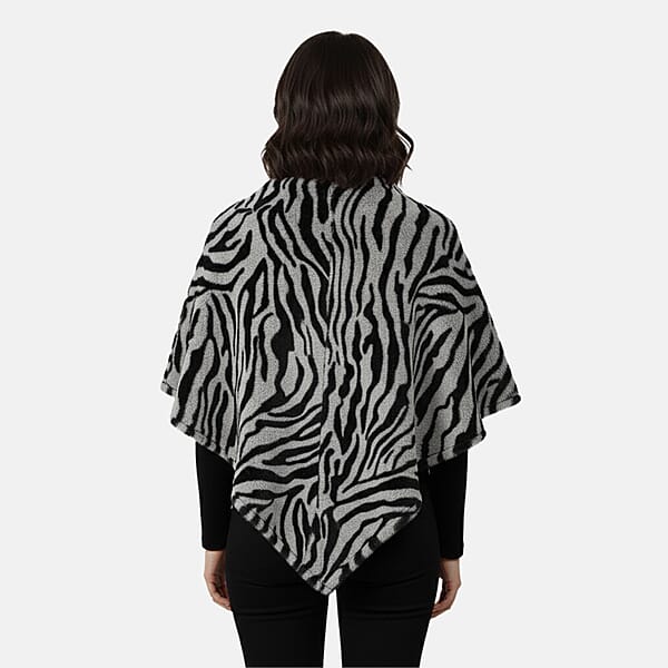 Shop Lc Tamsy Blue And White Tiger Shawl - One Time Fits Most