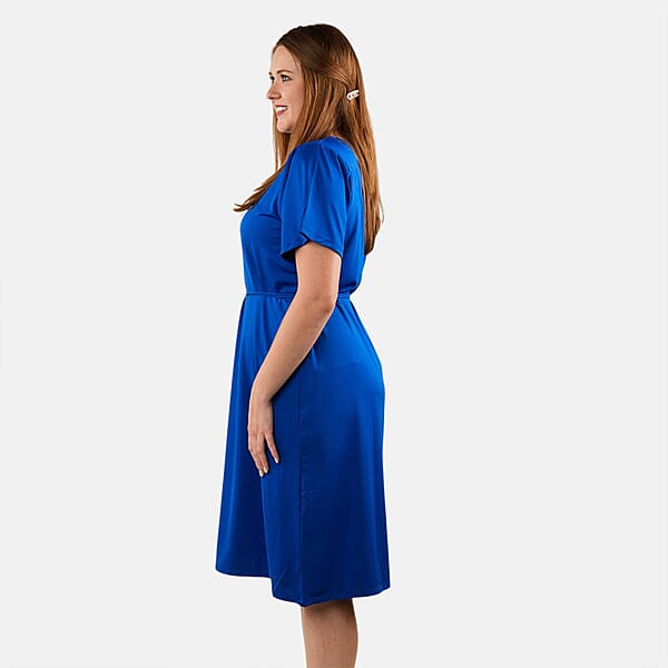 Shop Lc Tamsy Blue Midi Dress With Removable Waist Tie - US Medium