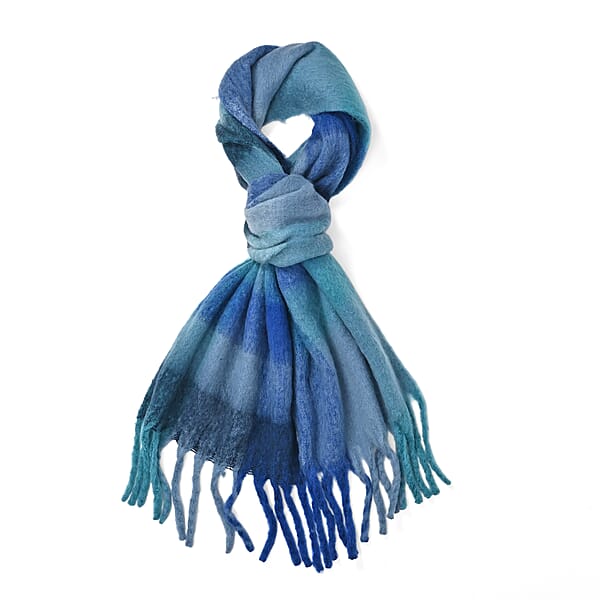 Shop Lc Tamsy Blue With Multi Color Scarf With Fringe
