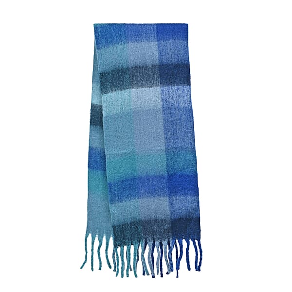 Shop Lc Tamsy Blue With Multi Color Scarf With Fringe