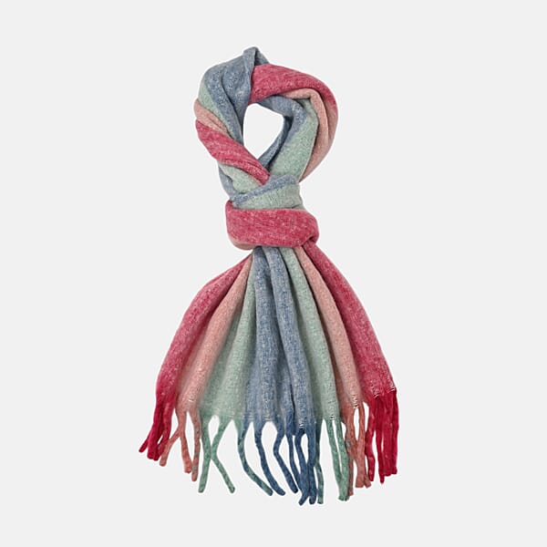 Shop Lc Tamsy Blue With Multi Color Scarf With Fringes