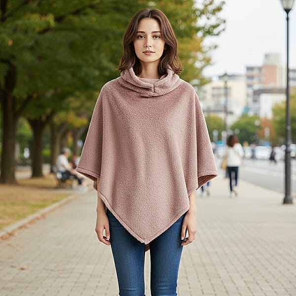 Shop Lc Tamsy Blush Poncho With Hoodie - One Size Fits Most