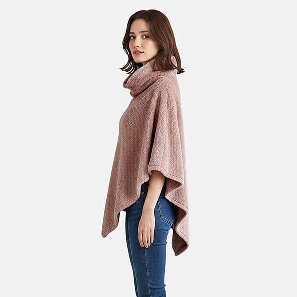 Shop Lc Tamsy Blush Poncho With Hoodie - One Size Fits Most