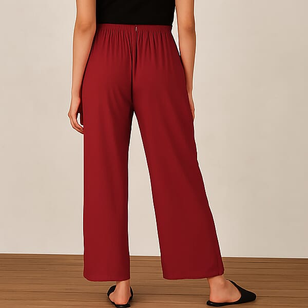 Shop Lc TAMSY Brick Red Floral Embroidered Lounge Pant With Two Pockets – One Size Fits Most