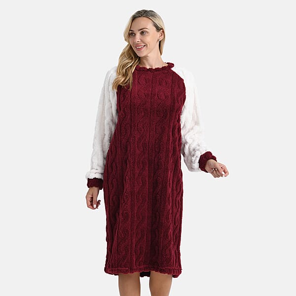 Shop Lc Tamsy Burgundy Fleece Lounger - One Size Fits Most