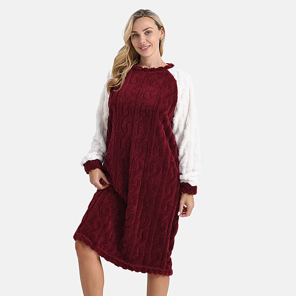 Shop Lc Tamsy Burgundy Fleece Lounger - One Size Fits Most