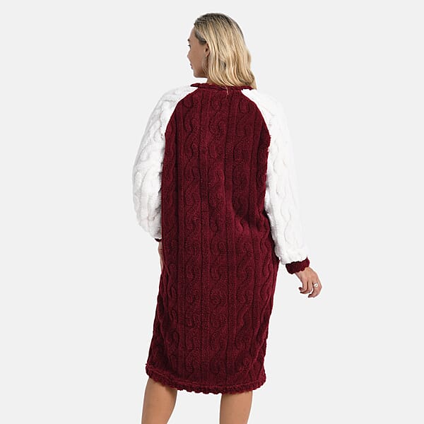 Shop Lc Tamsy Burgundy Fleece Lounger - One Size Fits Most