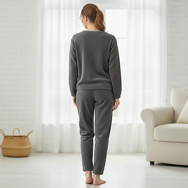 Shop Lc Tamsy Gray Pajama Set Of Top And Bottom - One Size Fits Most