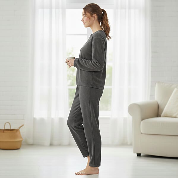 Shop Lc Tamsy Gray Pajama Set Of Top And Bottom - One Size Fits Most