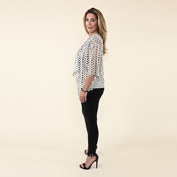 Shop Lc Tamsy Gray Tank Top With Gold Sequins And Cut Out Jacket Set - S