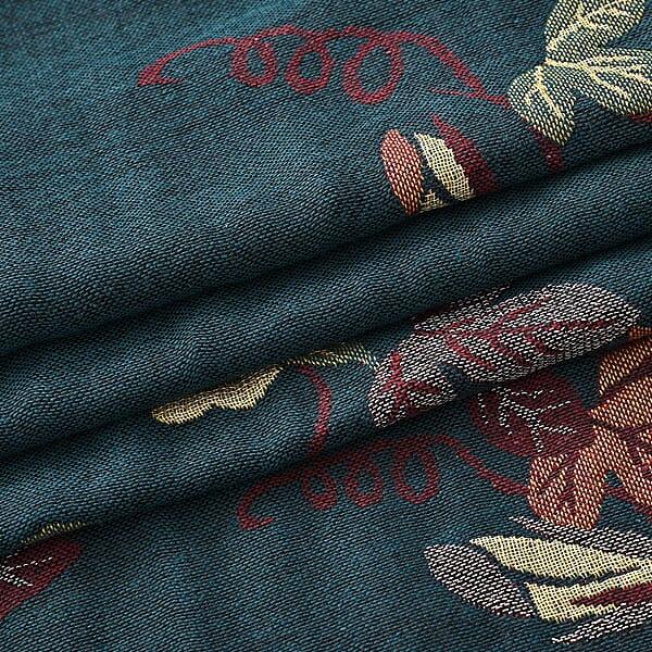 Shop Lc TAMSY Green Floral Jacquard Scarf With Tassels – One Size Fits Most