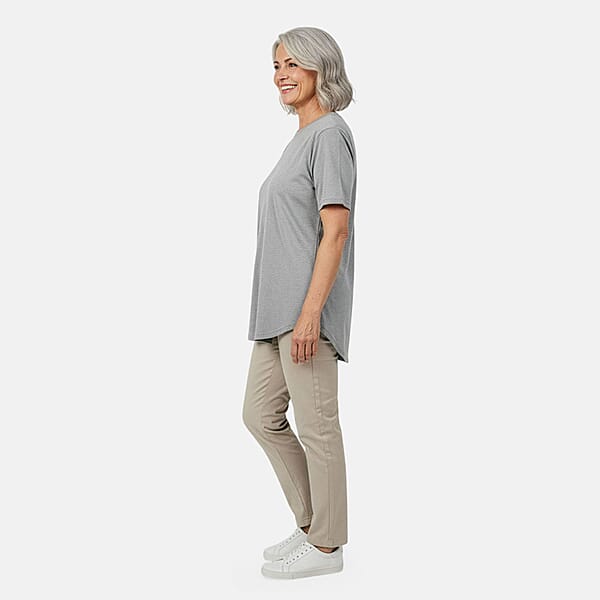 Shop Lc Tamsy Grey Cotton Stretch Jersey Tunic Tee - S