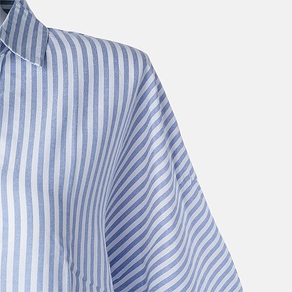 Shop Lc TAMSY Grey Stripe Button Up Oversized Maxi Shirt Dress - One Size Fits Most