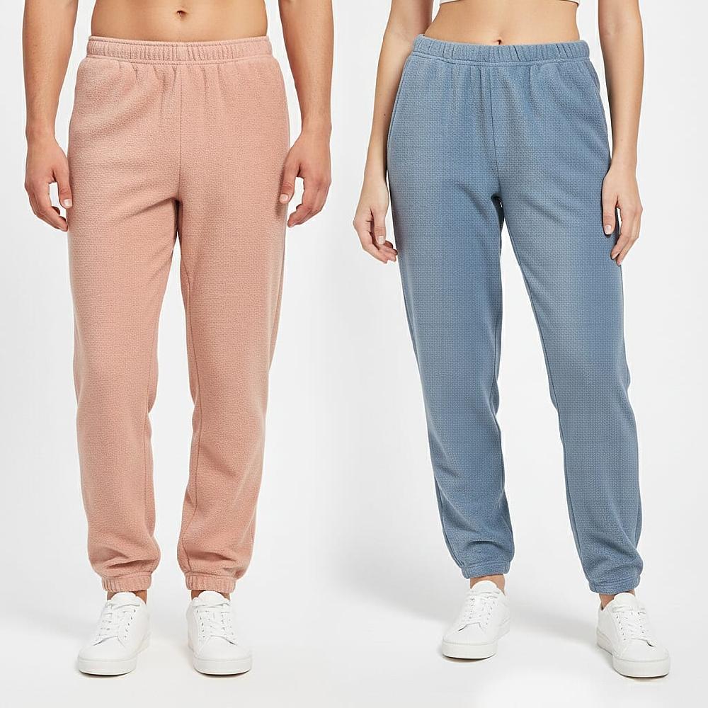 shop lc Tamsy Light Blue and Dusty Rose 2pcs Pajama Trousers - One Size Fits Most