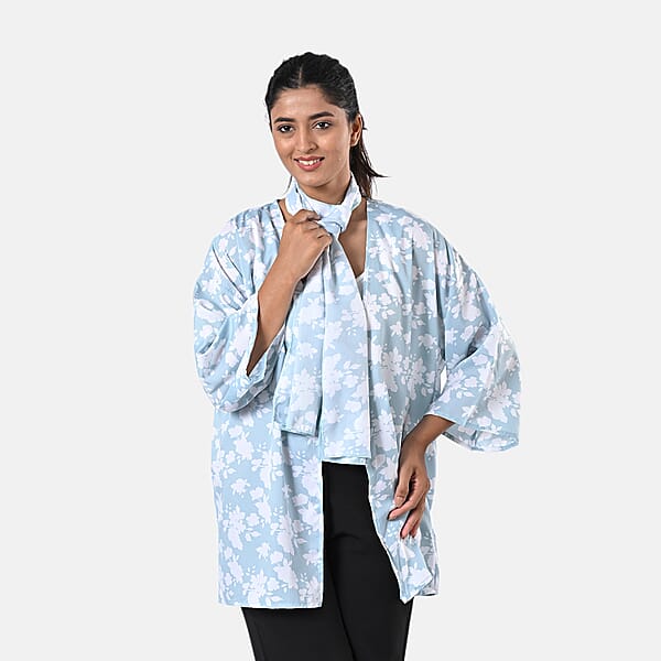 Shop Lc TAMSY Mint 3 Piece Kimono Scarf And Scrunchie Set - One Size Fits Most