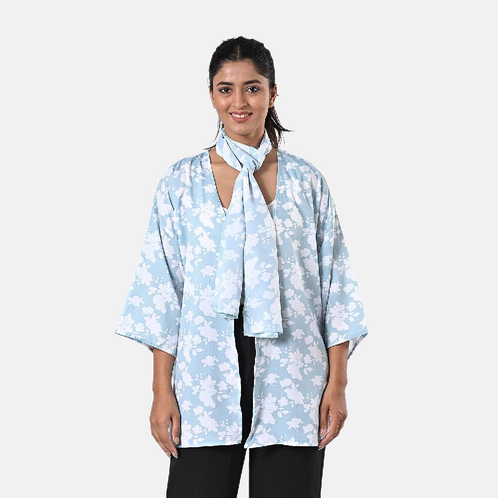 shop lc TAMSY Mint 3 Piece Kimono Scarf and Scrunchie Set - One Size Fits Most