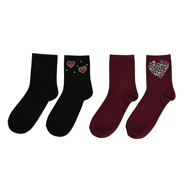 Shop Lc Tamsy Multi Color Crystal Butterfly And Heart 5pairs Ankle Socks