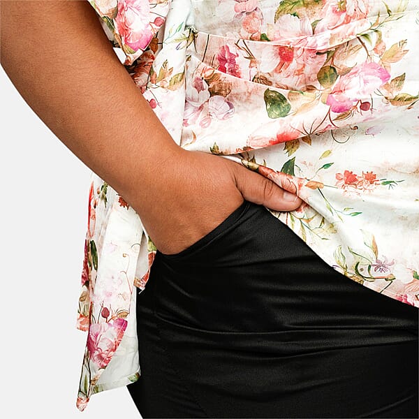 Shop Lc Tamsy Multi Floral Digitally Printed 2 Piece Satin Pant And Blouse Set - One Size Fits Most