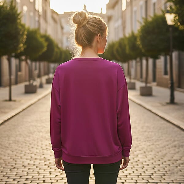 Shop Lc Tamsy Purple Bold Star Crystal Long Sleeve Top - One Size Fits Up To XLarge