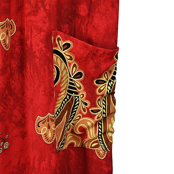 Shop Lc Tamsy Red Paisley Harem Pant With 2 Pockets - One Size Fits Most