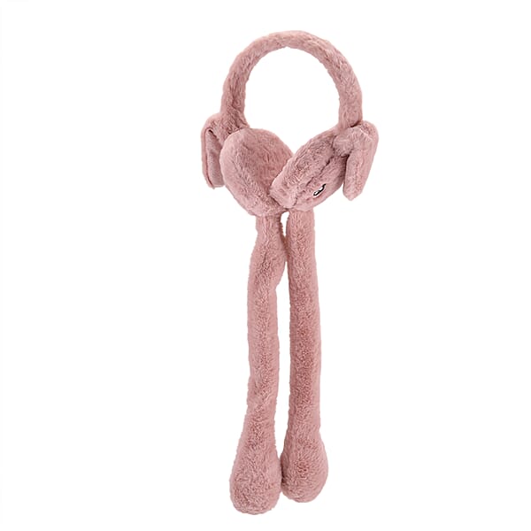 Shop Lc Tamsy Set Of 2 Plain Pink And Animal Face Earmuff With Moving Jumping Rabbit Ears