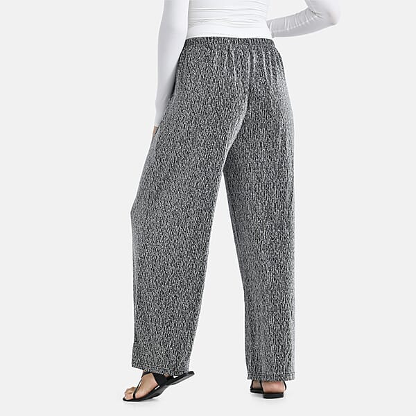 Shop Lc Tamsy Silver Lurex Sparkly Sequins Print Pant- One Size Fits Most