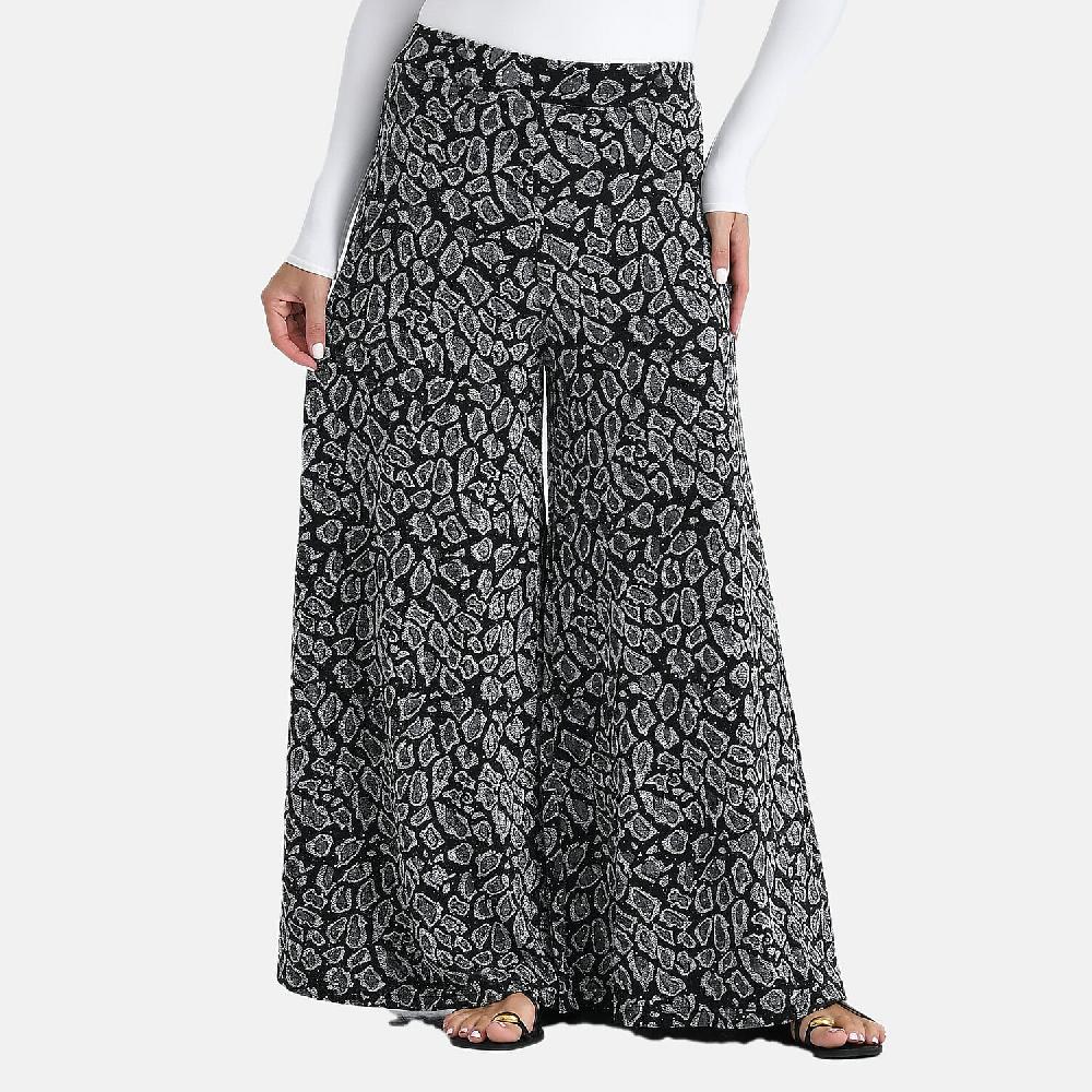 shop lc Tamsy Silver Printed Pajama with Crystal Waist - One Size Fits Most