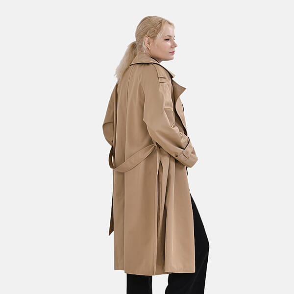 Shop Lc Tamsy Tan Water Resistant Trench Coat With Waist Belt And Pockets – S