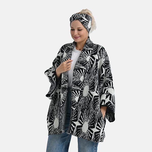 Shop Lc TAMSY White Abstract Double Knit Jacquard Knot Headband - One Size Fits Most