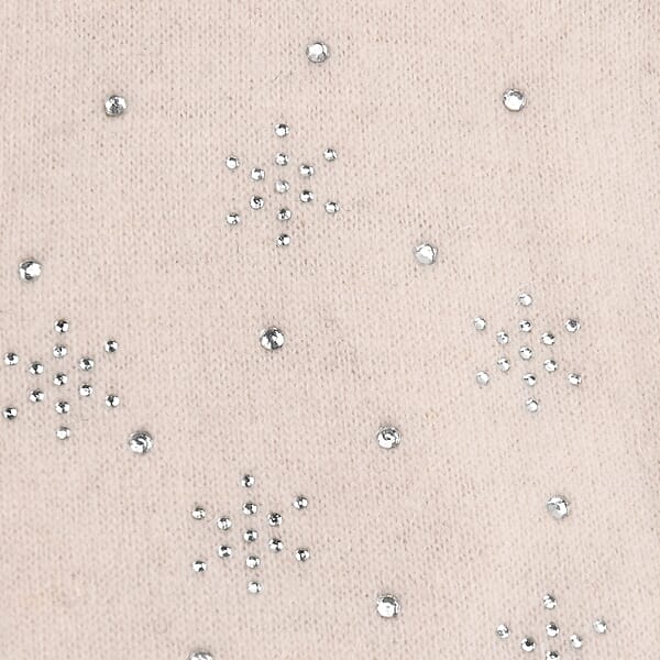 Shop Lc Tamsy White Cashmere Wool Gloves With 2 Fingers Screen Touch