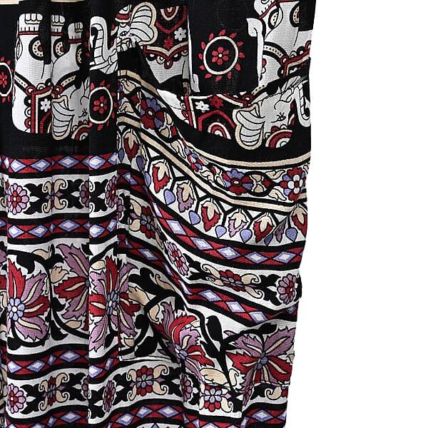 Shop Lc Tamsy Wine Elephant Harem Pant With 2 Pockets - One Size Fits Most